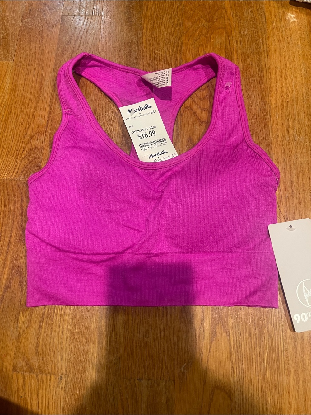 NWT Fuchsia Ribbed Racerback Sports Bra